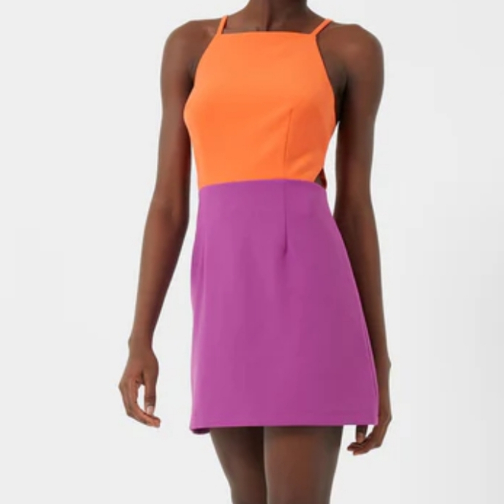 French Connection Whisper Colorblock Cutout Dress